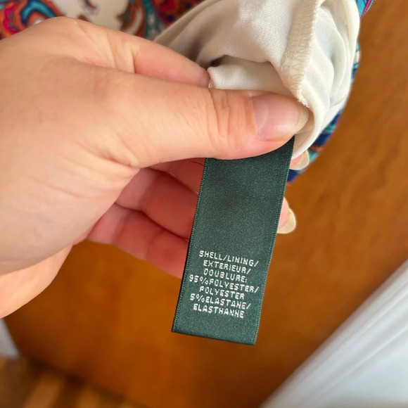 RALPH LAUREN PAISLEY DRAPE NECK DRESS - Picture 4 of 4